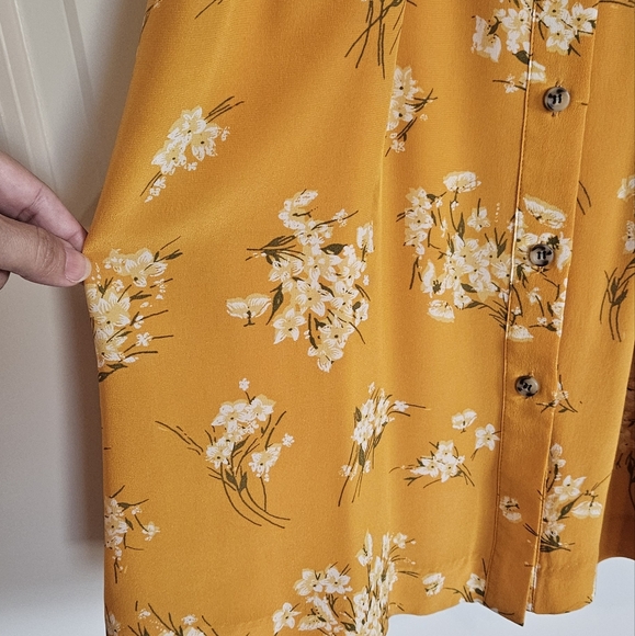 Madewell Yellow Silk Fleur Bow-Back Dress in Butterfly Garden Floral XS - Picture 6 of 13